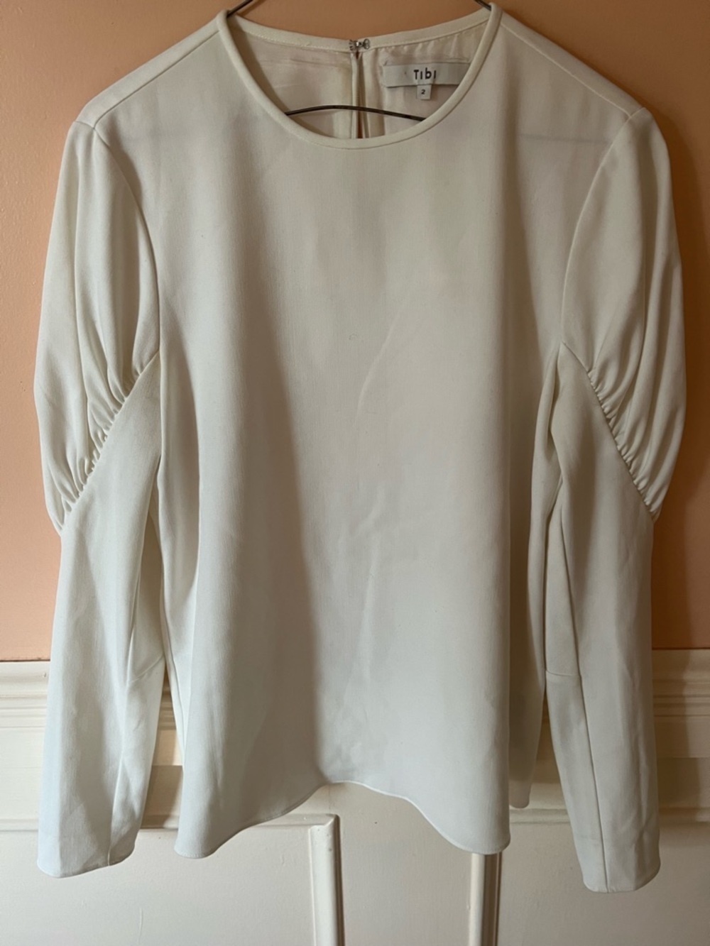 Tibi ssense revolve Minimalist white Draped blouse chic modern scandi runway 2 - Picture 4 of 9